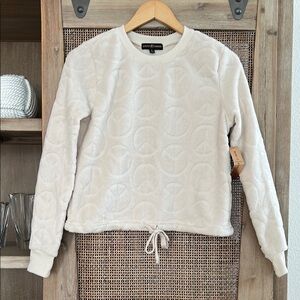 White Textured Sweatshirt